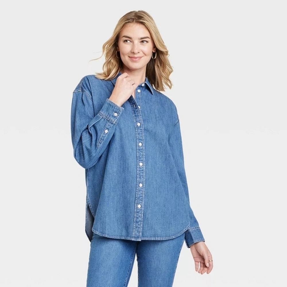 Universal Thread Women's Long Sleeve Oversized Button Down Shirt
